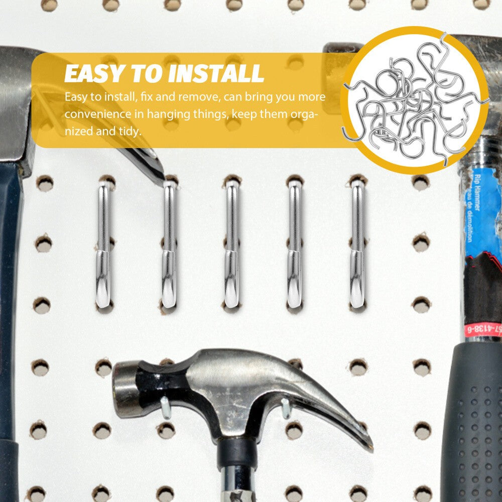 20pcs Metal Pegboard Hooks Garage Pegboard Board Hooks Shop Hanging Hooks