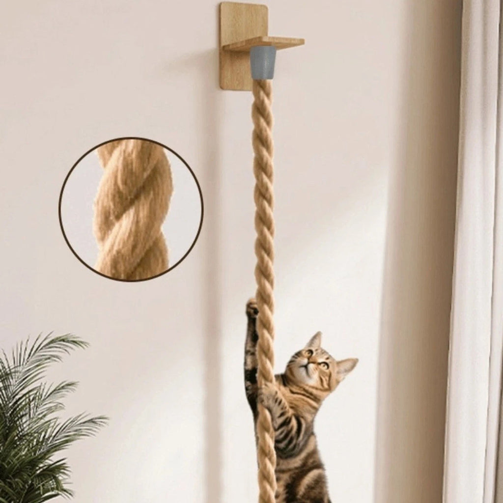 1.5-meter wall-mounted cat scratching rope cat climbing post platform