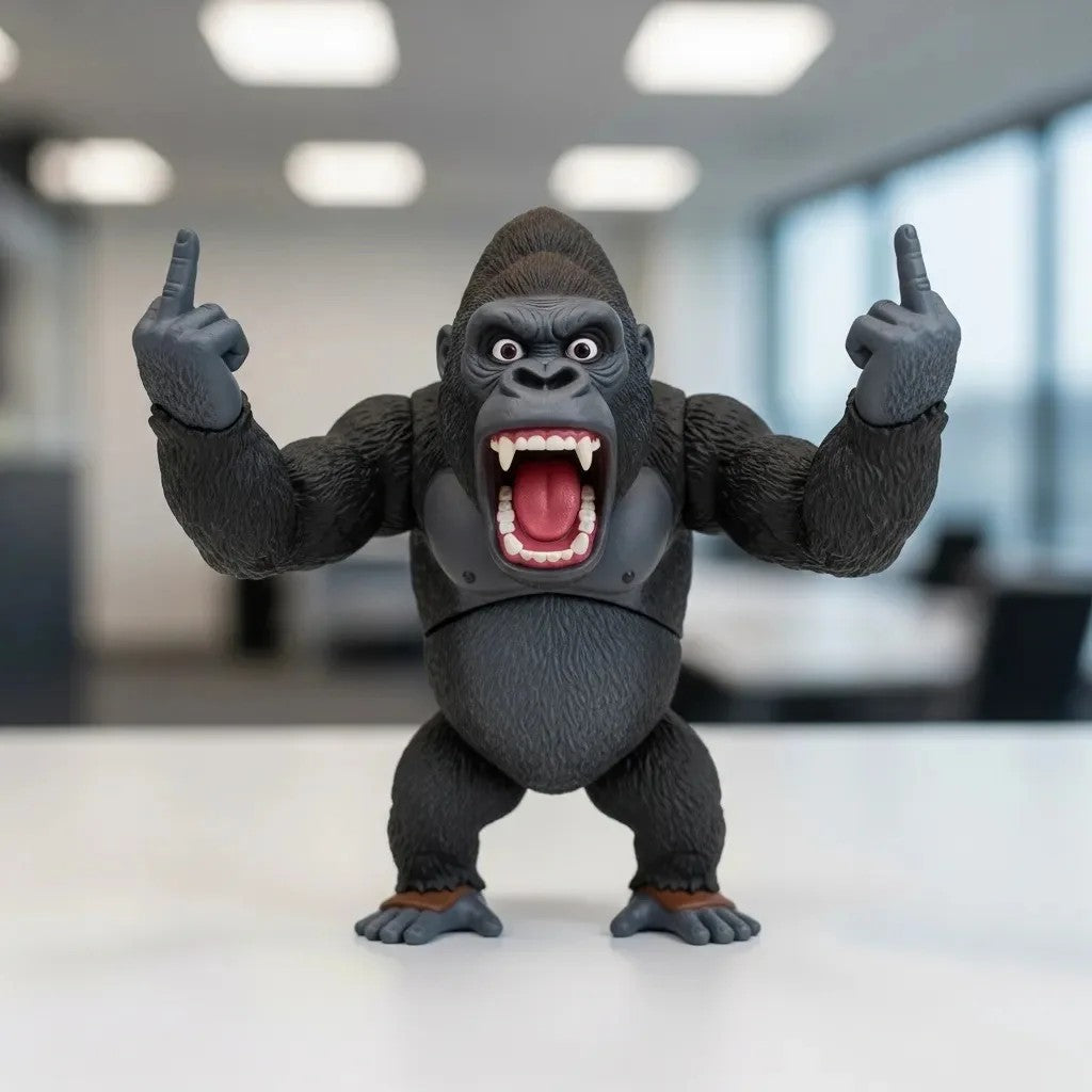 Funny Middle Finger Angry Animal Statue Office Desktop Ornament Home Decor