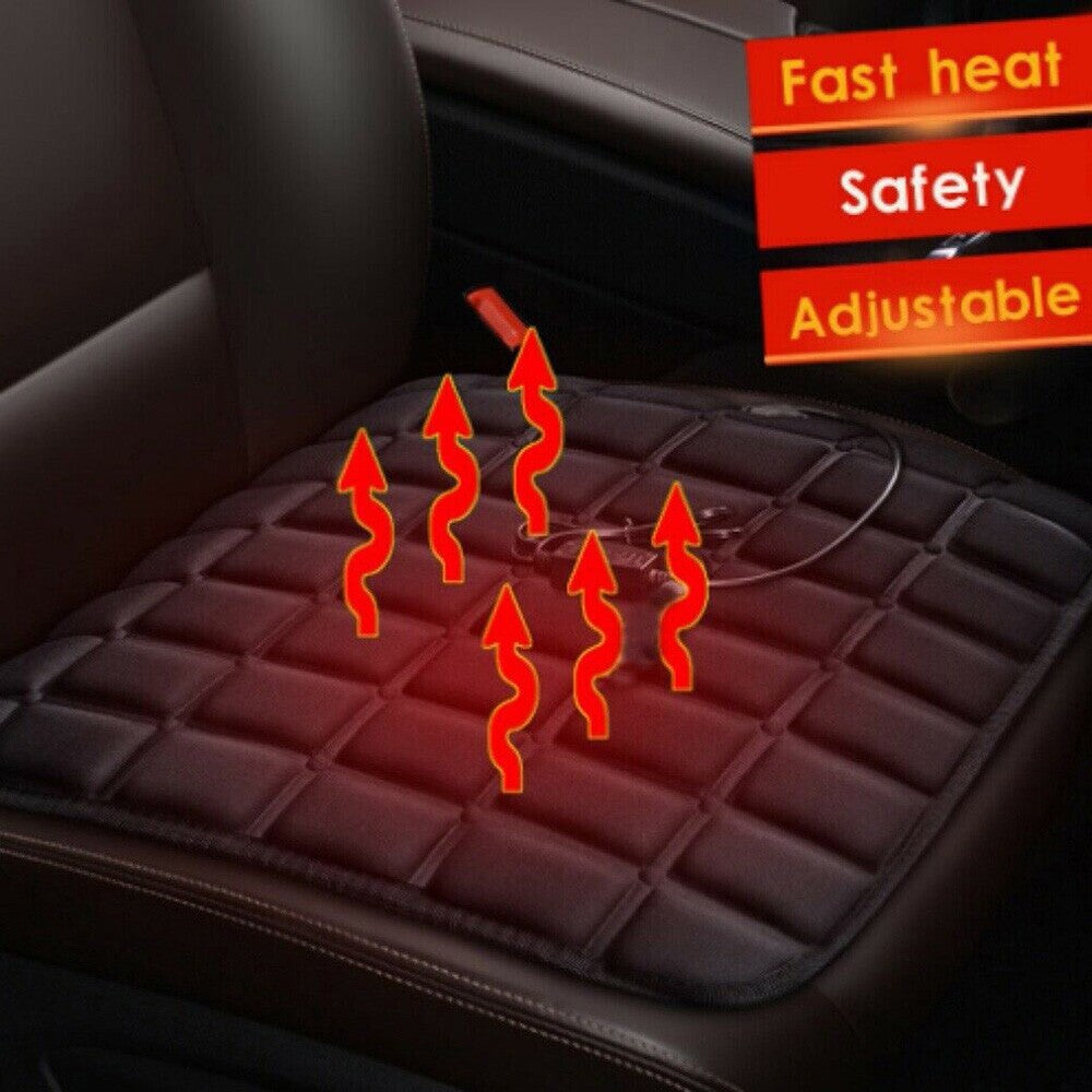 Universal Car Heated Seat Cushion Hot Cover Auto 12v Heater Warmer Pad Black