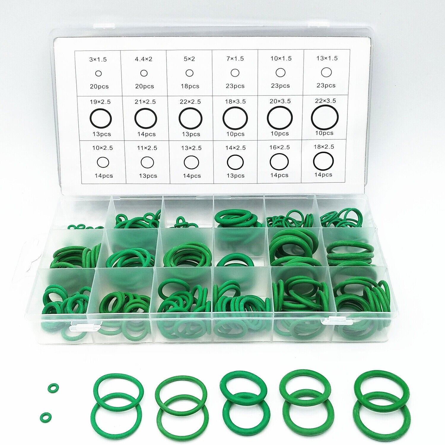 270X Rubber O Ring Fluorine Assortment Set Universal Oil Gasket Seal Kit Box UK