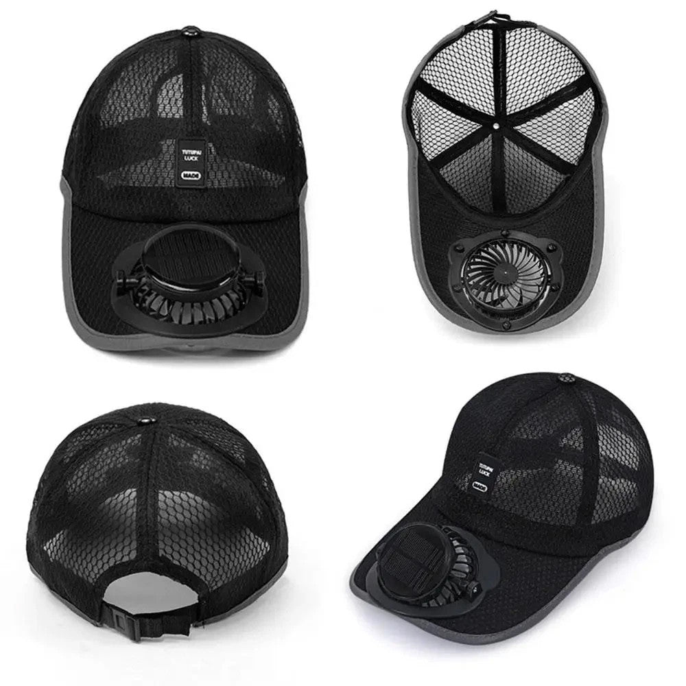 Solar Rechargeable Peak Cap USB Solar Powered Fan Hat Baseball Cap 2026 New