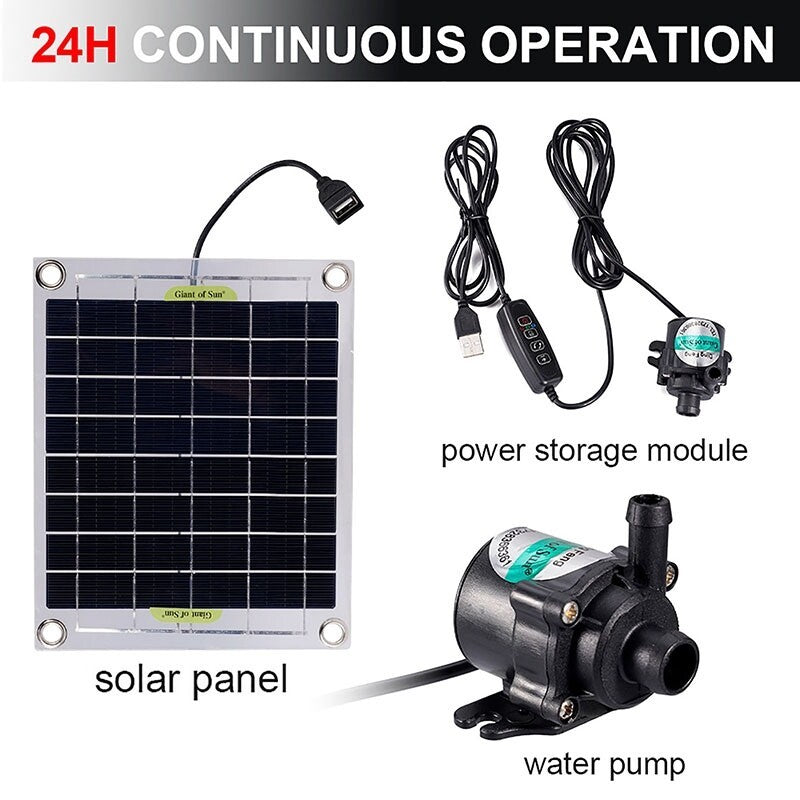 Solar Panel Powered Water Pump Garden Pool Pond Fish Aquarium Fountain