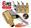 6X Tyre Valve Air Chuck Inflator Pump Connector Adapter Brass Clip on Car 8mm