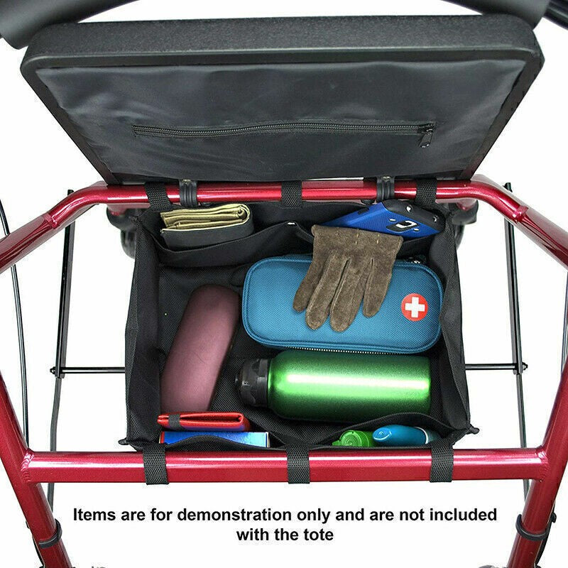 Black Basket Under Rollator Storage Bag Tote for Walker 4 Wheel Rollator UK