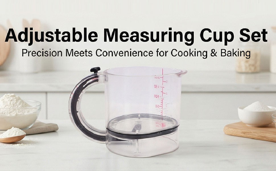 2x Adjustable Measuring Cup Multi Function 4 In 1 Measuring Cup With NEW