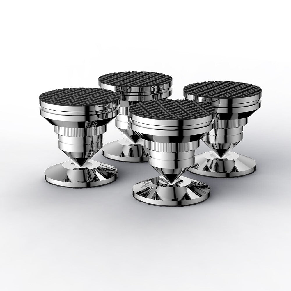 4Pcs Adjustable Stainless Steel HIFI Speaker Turntable Isolation Stand Feet Pad