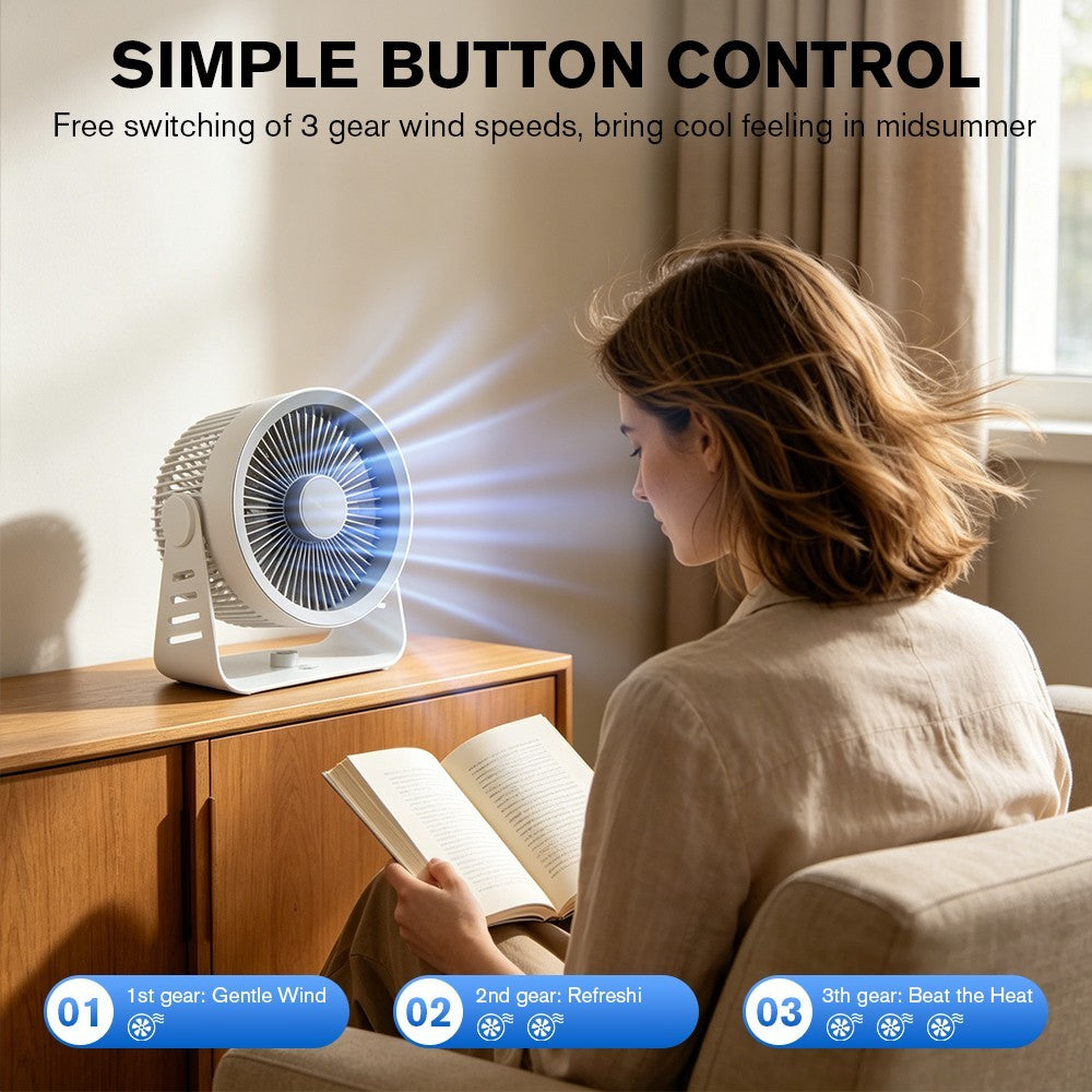 Rechargeable USB Desk Fan Portable Mini Cooling Fan 5 Speed Quiet Office.*
