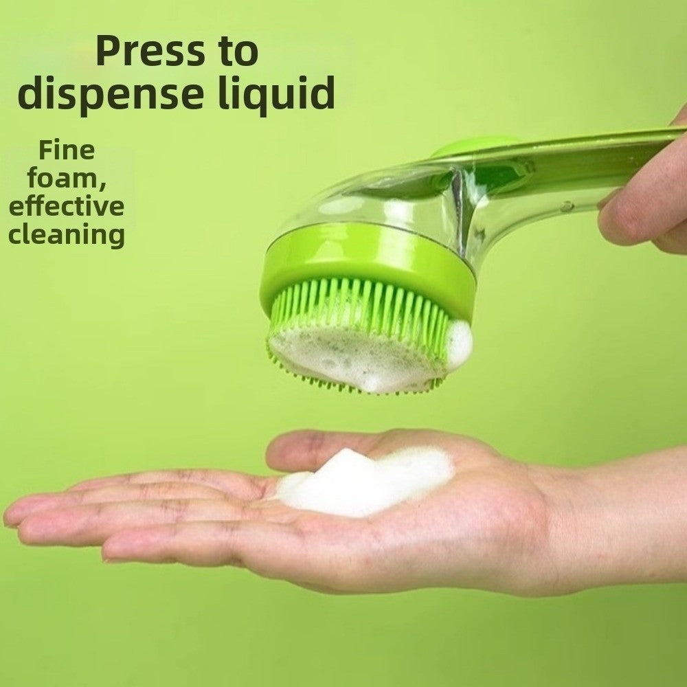 2 In 1 Bath Brush Dog Bath Brush With Shampoo Dispenser Pet Wash Brush