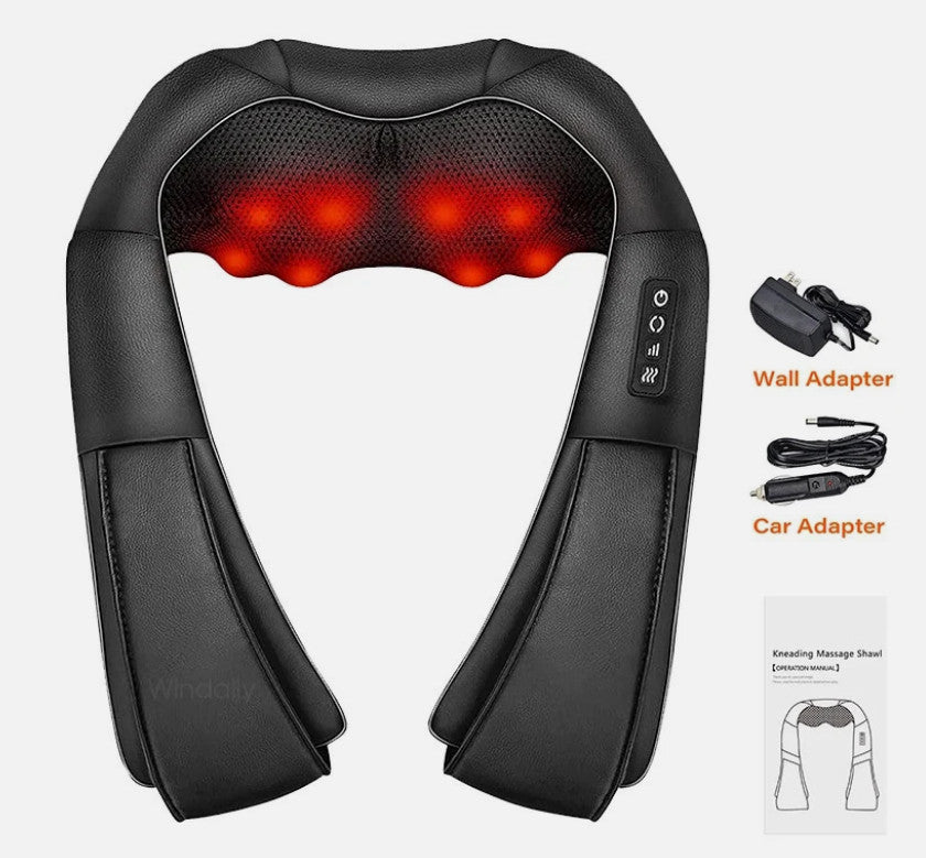 🔥Neck & Shoulder Massager Heated Back Body Massager Deep Tissue Electric Pillow