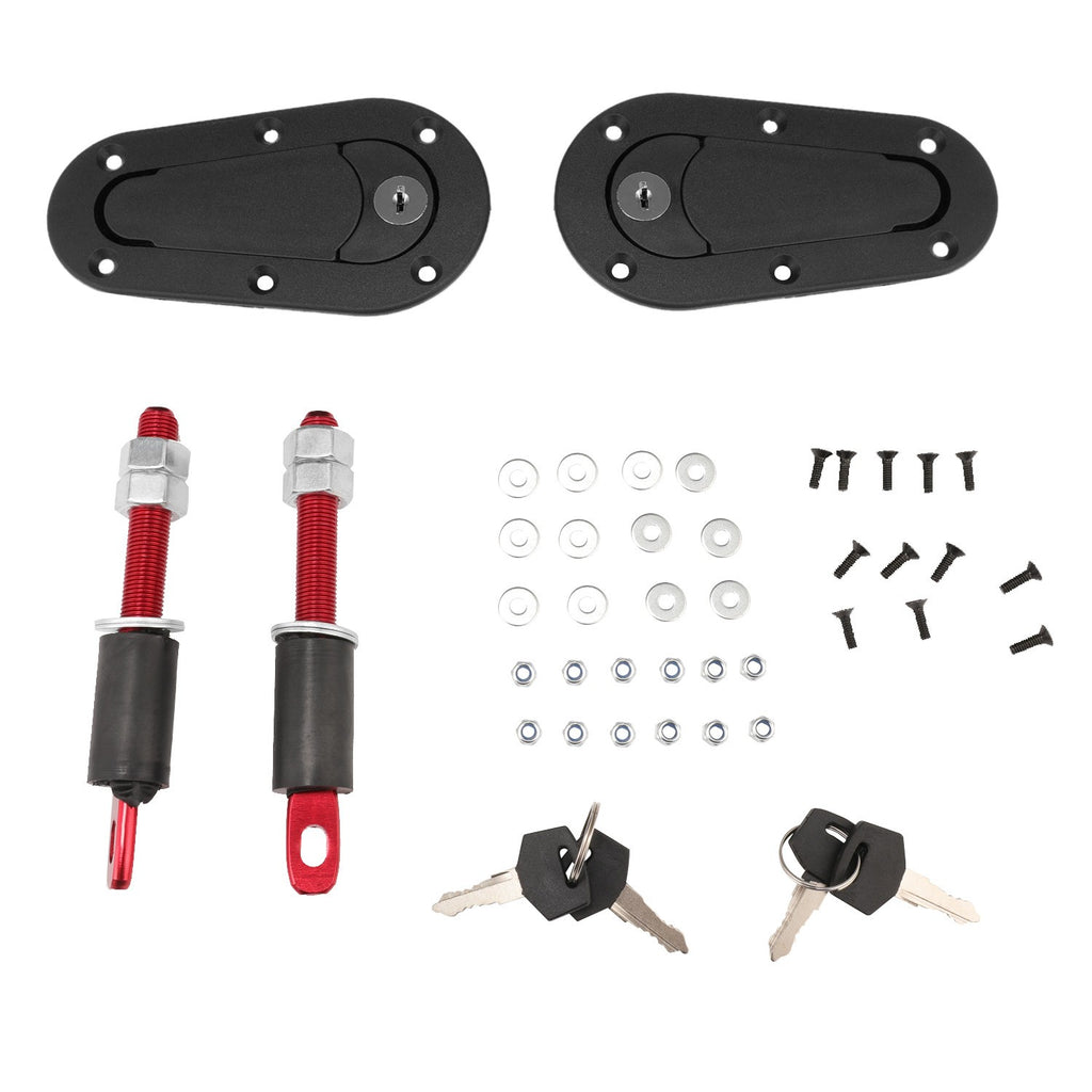 Quick Release Bonnet Pins Lock Kit Black Universal Fit Racing Car Security Latch