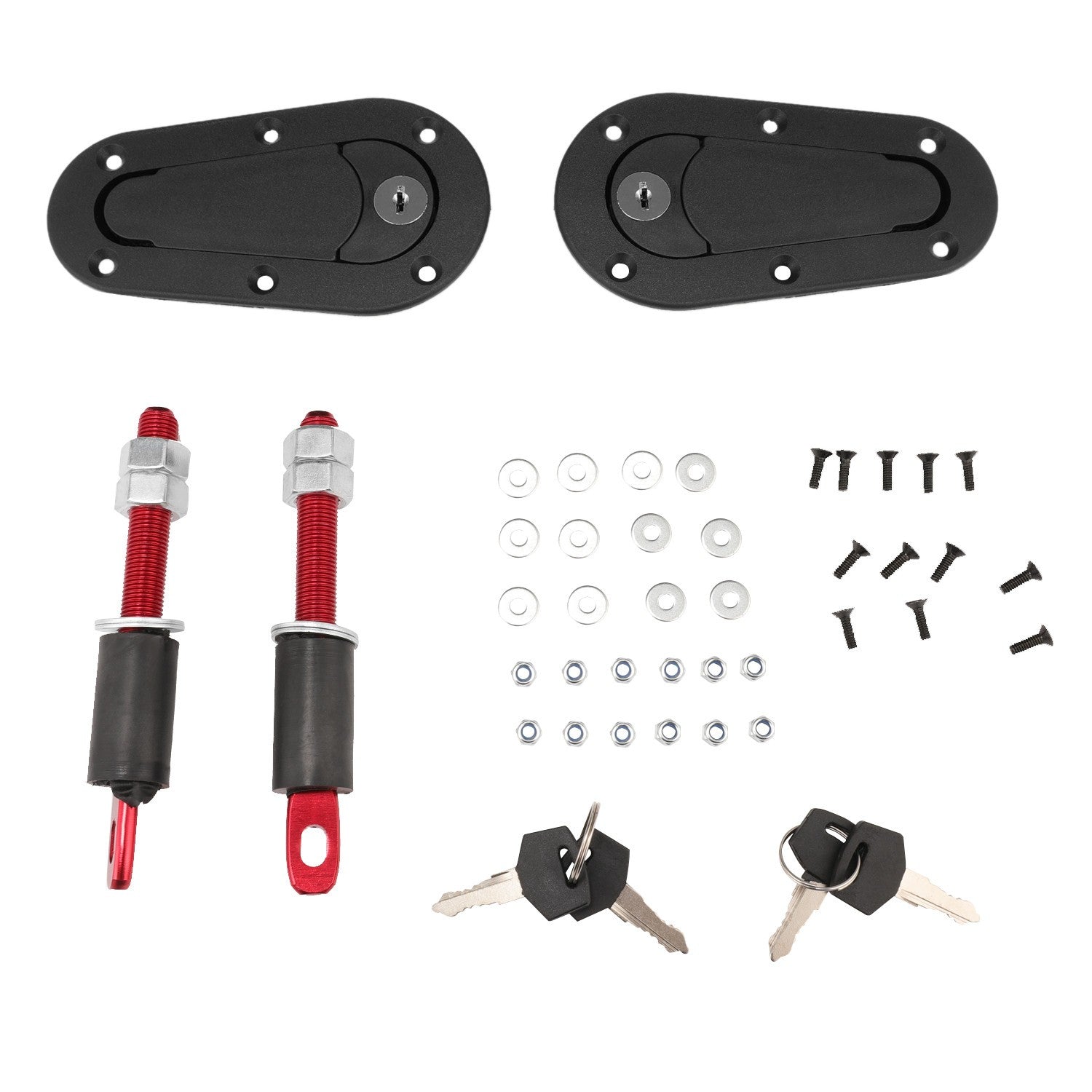 Quick Release Bonnet Pins Lock Kit Black Universal Fit Racing Car Security Latch