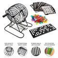 Traditional Bingo Set Wire Cage Bingo Ball Lotto Game Party Card Marker Ticket