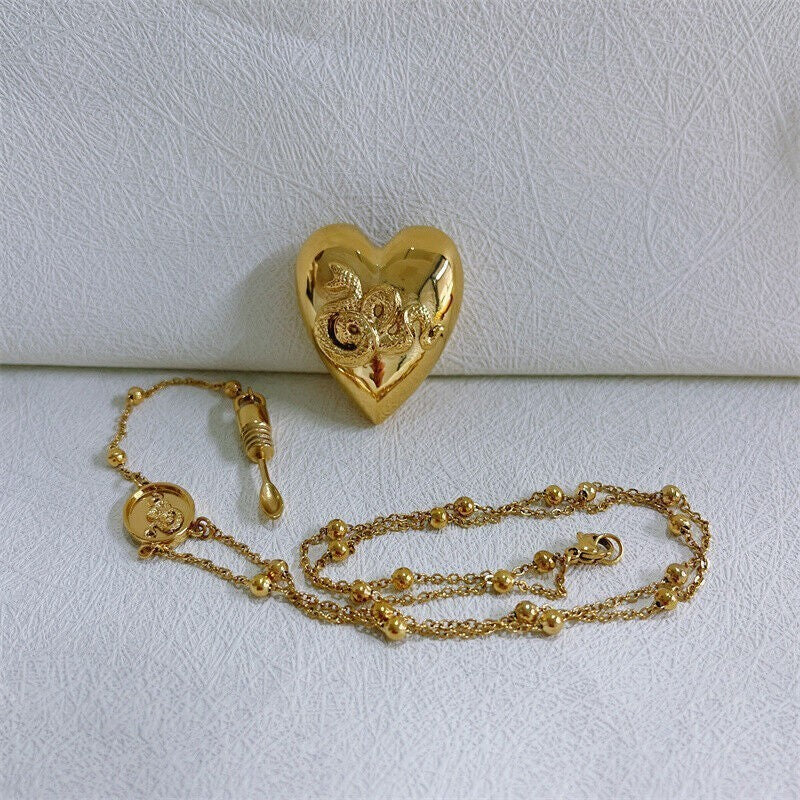 *Lana* Del Rey Necklace Heart with Spoon LDR Merch Snakes Chain Serpent Pendent