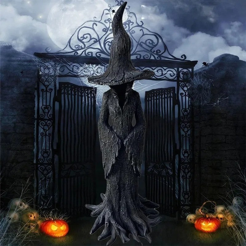 Witch Statue Resin Craft Desktop Decoration Halloween Ornament Home Decoration