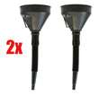 2x Large Flexible Spout Car Funnel Petrol Diesel Screen Wash Oil Fuel Extendable