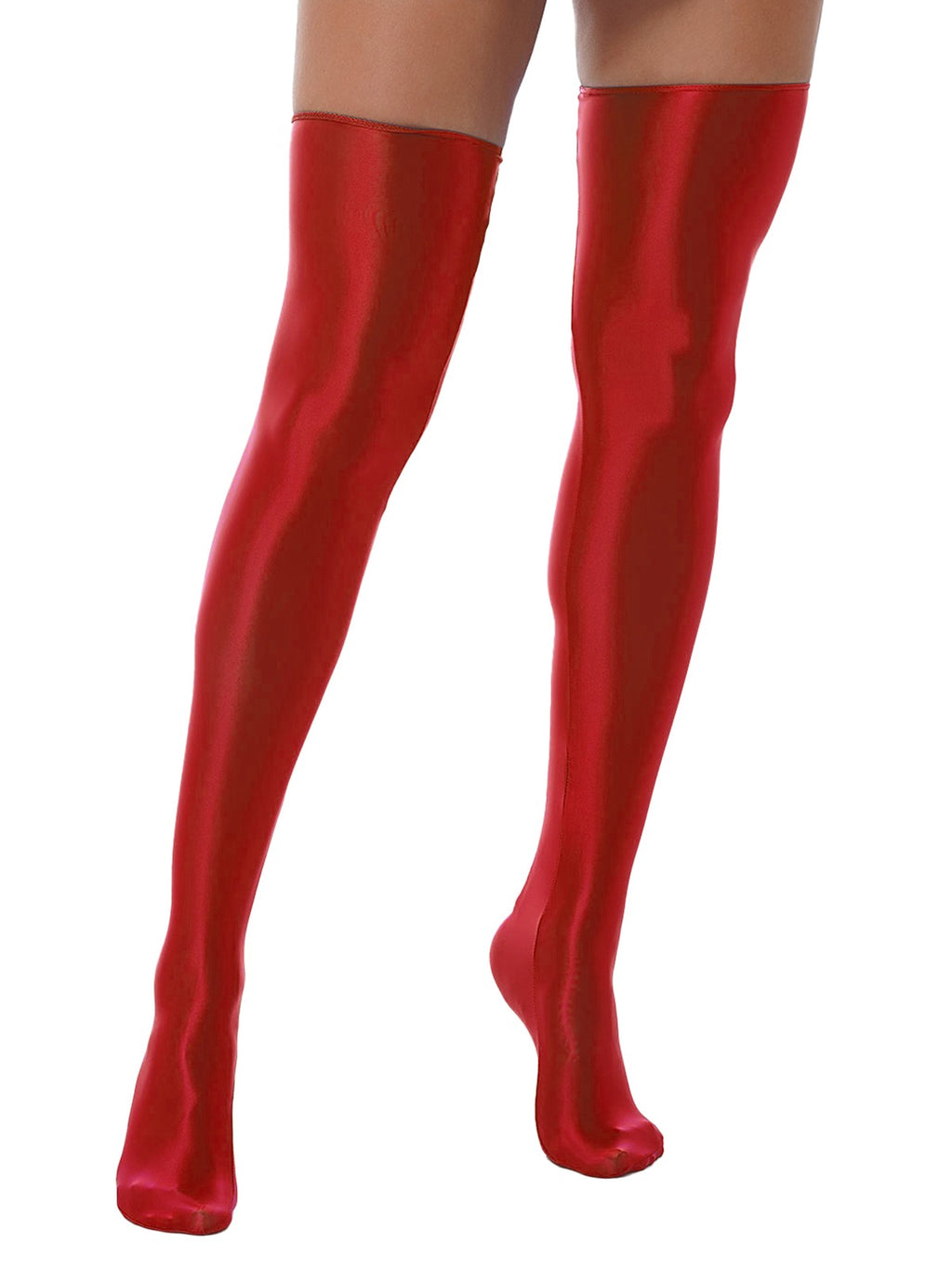 1 Pair Womens Oil Shiny Stockings Stretchy Footed Thigh High Stockings Lingerie