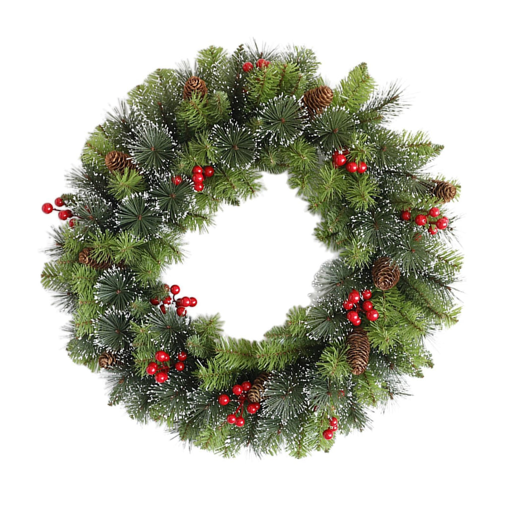 Artificial Wreath Christmas Hanging Winter Wreath for Door Window Home