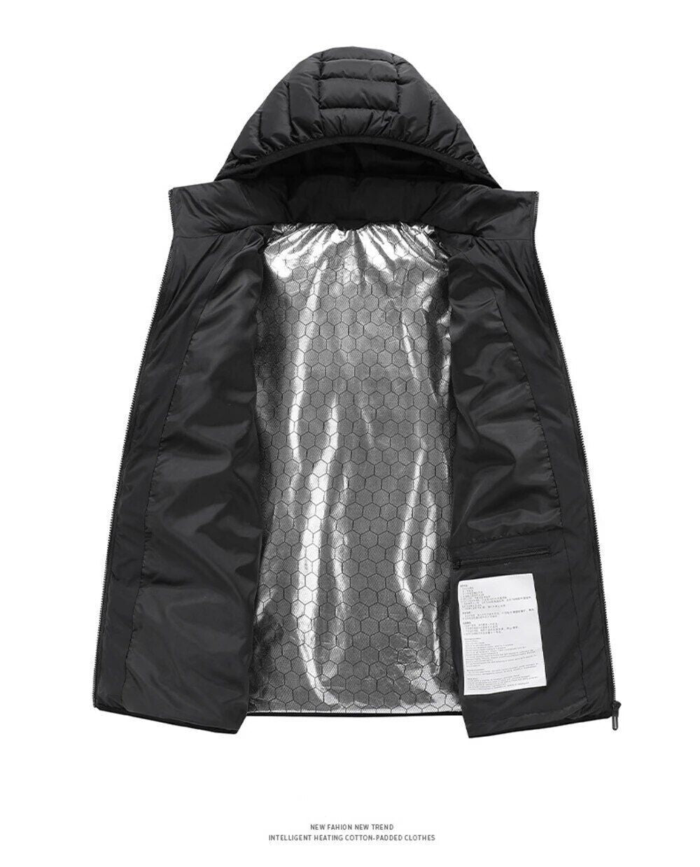 Men 21 Areas Heated Jacket USB Electric Heating Vest Winter Outdoor Warm Coat
