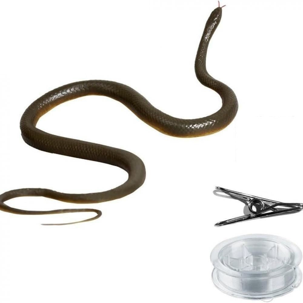 Realistic Snake Prank Toy w/String & Clip Chasing Snake Prank That Chase People