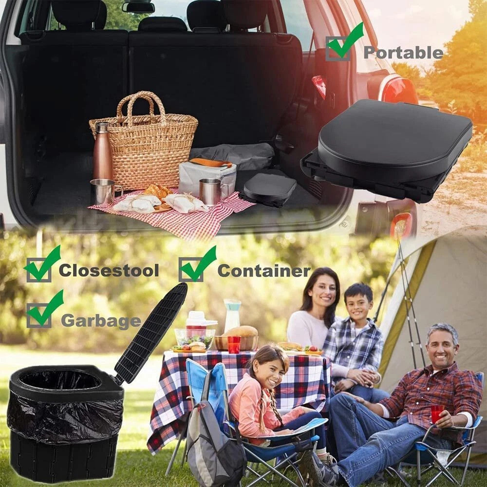Folding Portable Camping Toilet Car Emergency Portable Travel Commode UK FAST