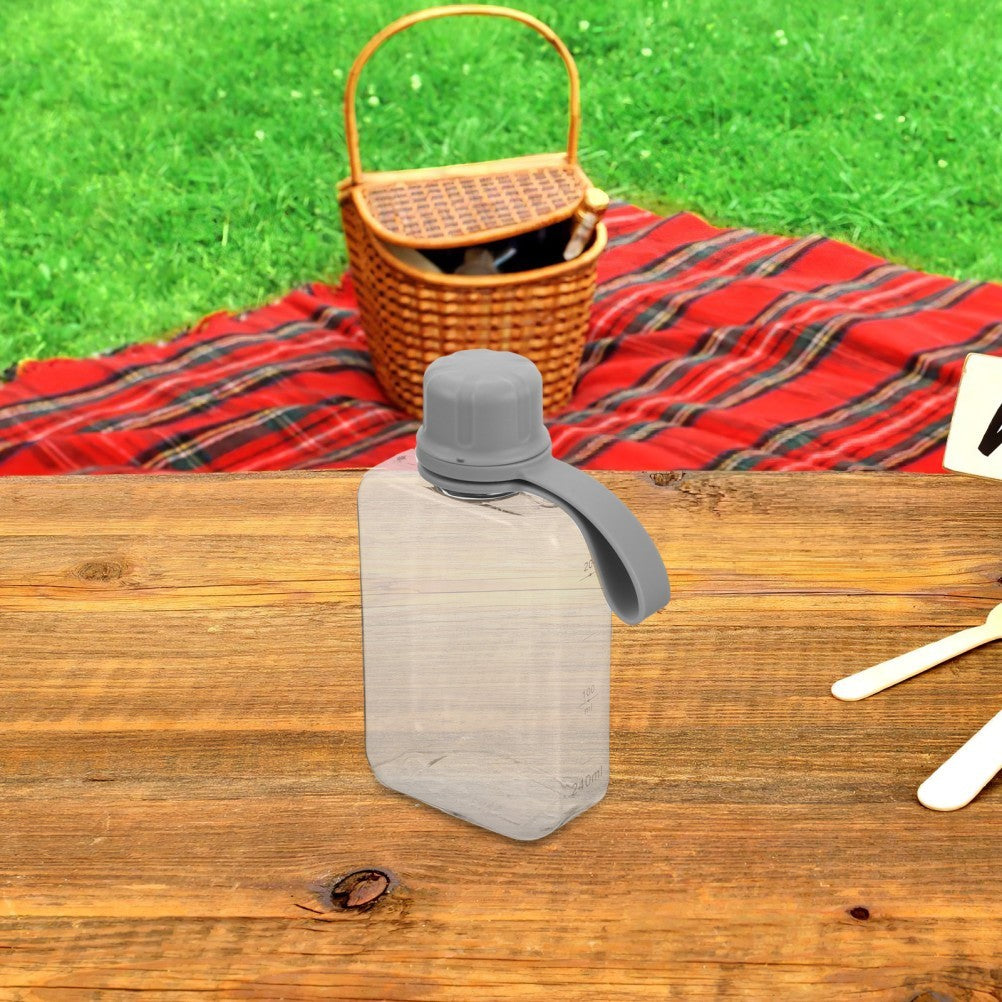 Flat Water Bottle Travel Flask Portable 240ml Square Small Bottles Leakproof