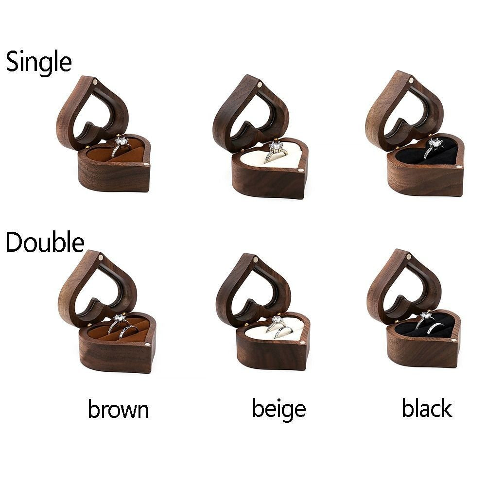 Shape Gifts Case Wooden Display Box Storage Holder Ring Storage Box Jewelry Box