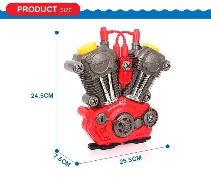 Build Your Own Engine Overhaul Toy Set With Light & Sound  xmas Gift For Kids(n)