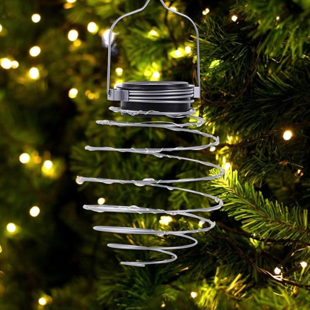 Solar Spiral Light LED Warm White Rainbow Outdoor Patio Garden Fence Decor