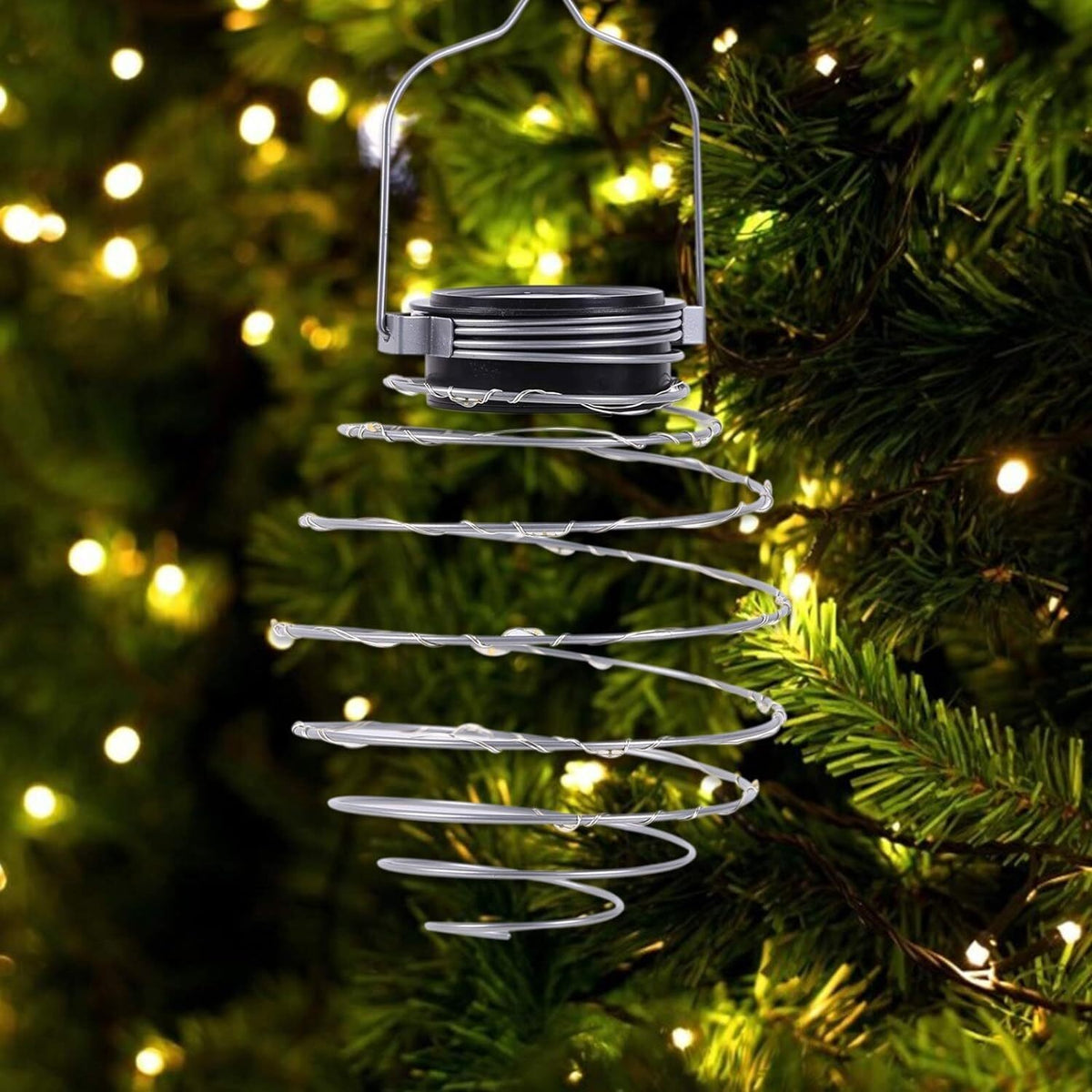 Solar Spiral Light LED Warm White Rainbow Outdoor Patio Garden Fence Decor