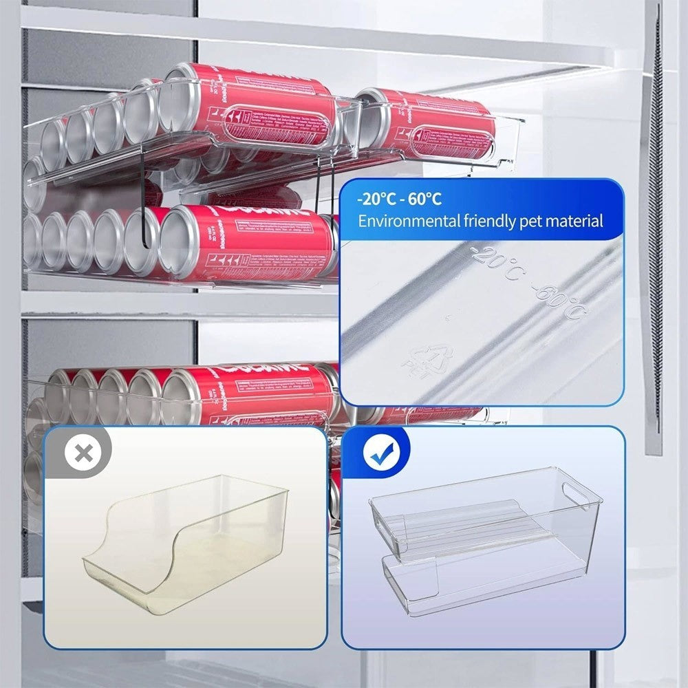 Double Layer Soda Can Dispenser Drink Beer Beverage Storage Rack Holder Shelf