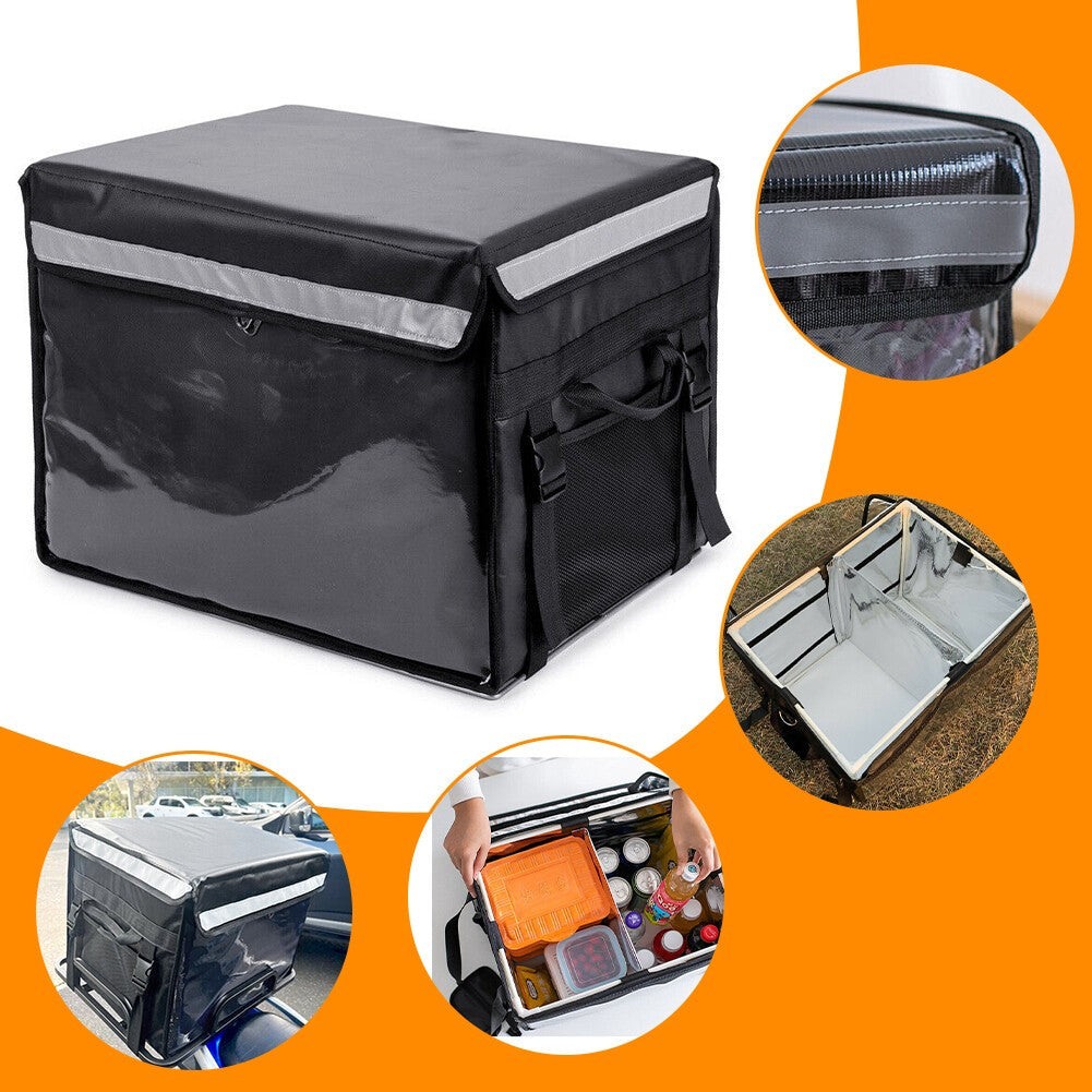 62L Food Delivery Bag + Rear Rack For Motorcycle Bike Food Delivery Drivers Kit.