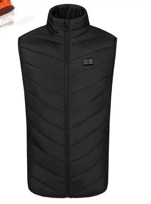 USB Men Electric Heated Vest Jacket 9 Zone Warm Up Heating Pad Cloth Body Warmer