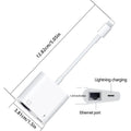 Charging Port Compatible with Lightning to RJ45 Ethernet Adapter 2 in 1 Network