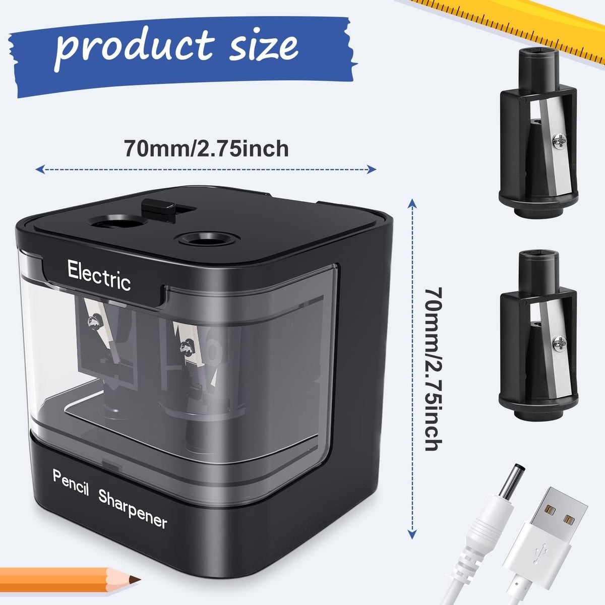 Electric Pencil Sharpener Automatic Desktop Pencil Sharpener Cutter Stationery