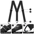 Heavy Duty Elastic Y-Back Suspenders for Men Hidden 3 Snap Loop Work Braces UK