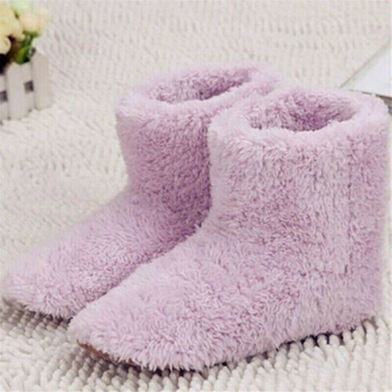 Electric USB Warmer Foot Shoe Plush Slipper Feet Heat Washable Sock Shoes Unisex