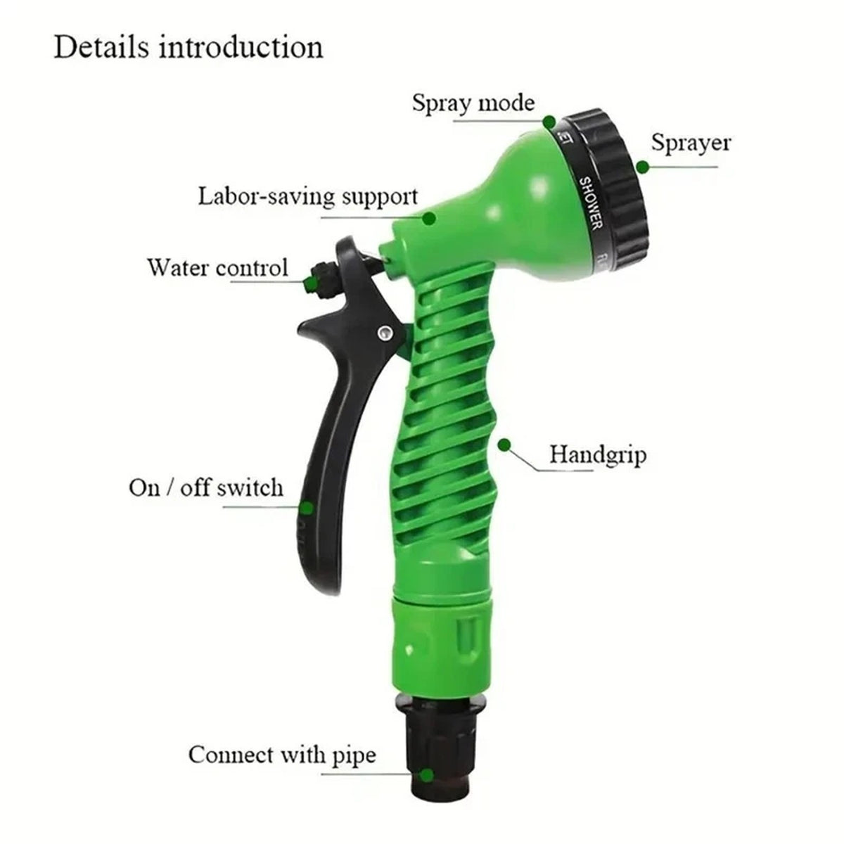 Expandable Magic Hose High-Pressure Car Wash 7 Spray Functions Watering Garden
