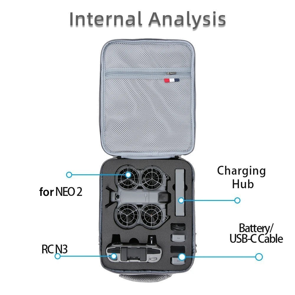 For DJI Neo 2 Drone RC-N3 Set Storage Shoulder Bag Portable Carrying Case Travel