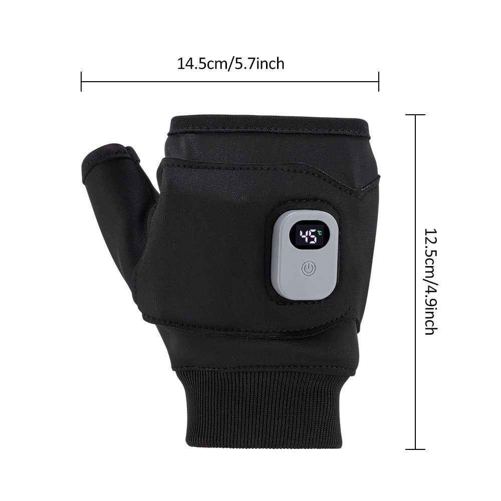 Rechargeable Electric Heated Fingerless Gloves 3 Heating Levels Hand Pain Relief