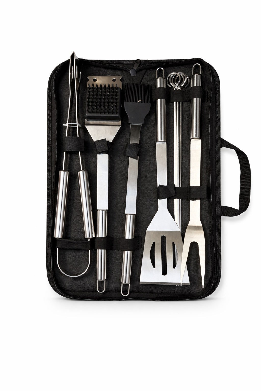 6PCS Barbecue Tool Set Stainless Steel BBQ Grill Utensils Carry Case