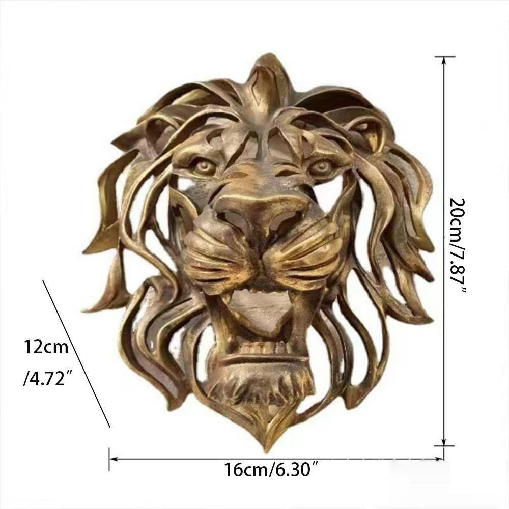 Lion Head Art Wall Decor Resin Vivid Lion Head Wall Mounted Art Sculpture For Li