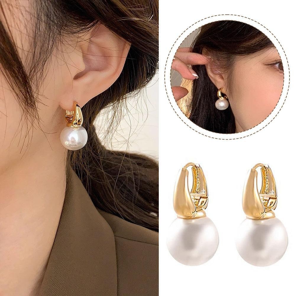 Elegant VINTAGE French Creator Earrings  Faux Pearl Trend Versatile Earring•