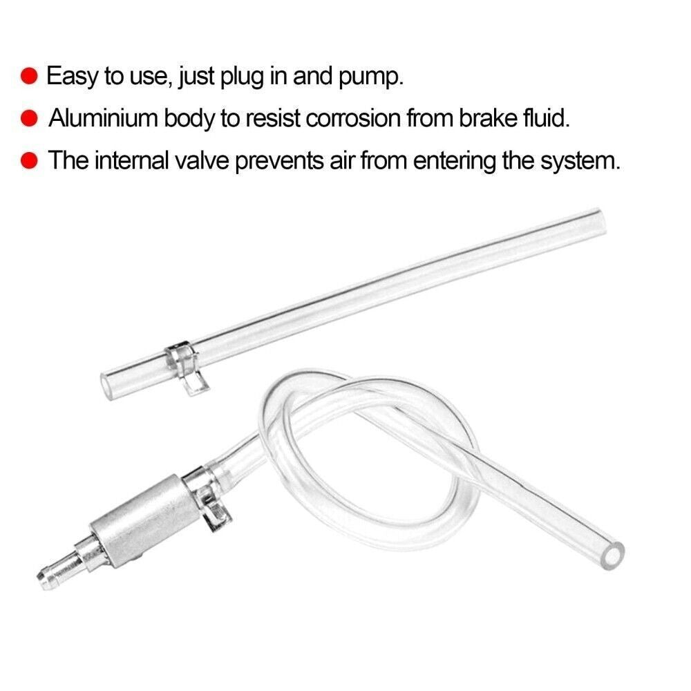 Clutch Brake Bleeder Hose Line One Way Check Valve Tube Bleeding Tool Kit Sliver