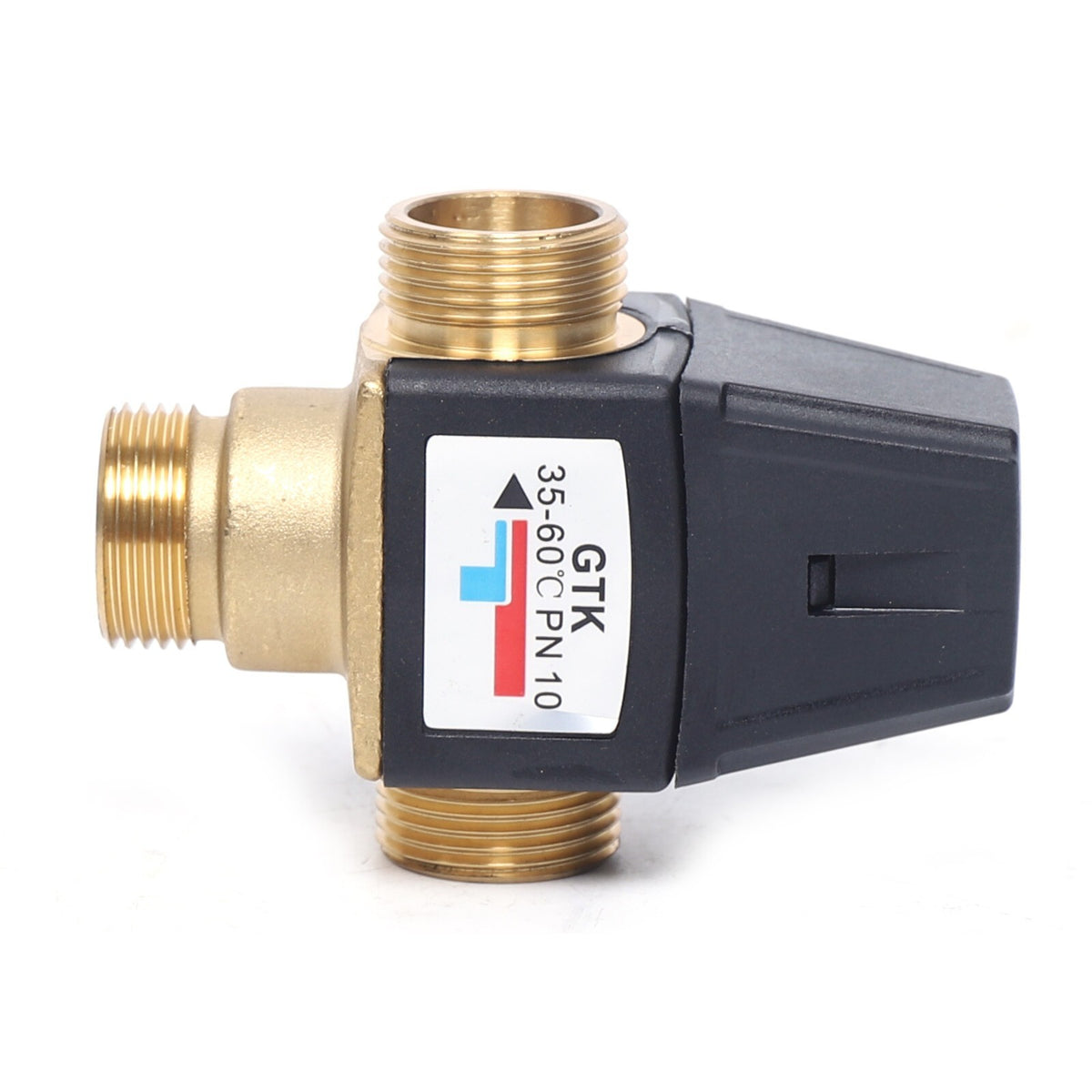 3-Way Thermostatic Mixing Valve Hot Cold Water Mixer Anti-Scald DN20 35-60℃