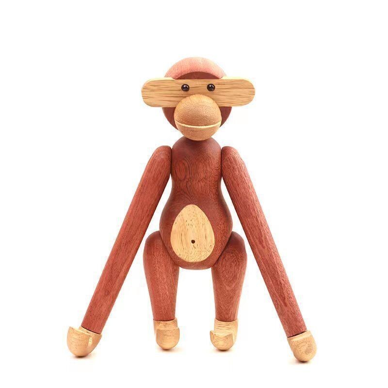 Vintage Kay Bojesen Style Teak Wood Hanging Monkey MCM Mid Century