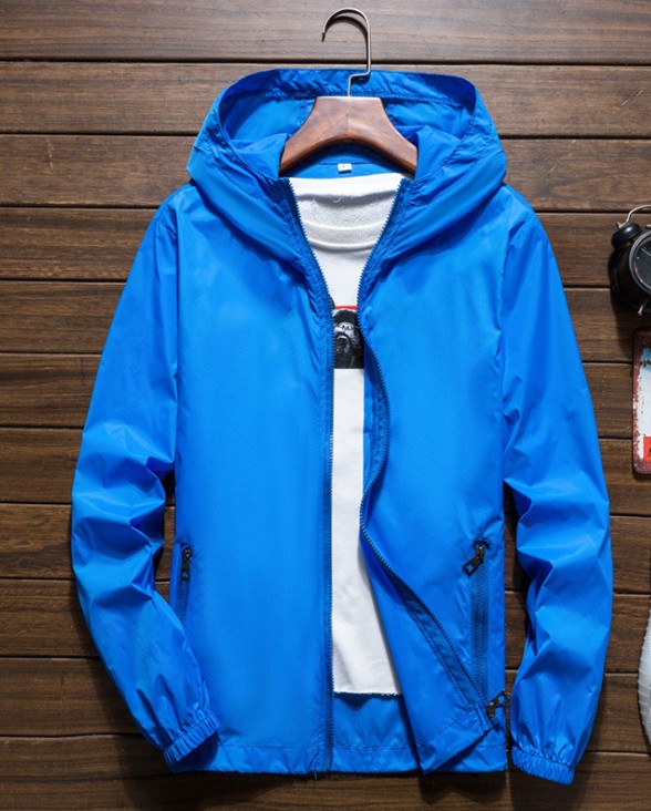 Men's Waterproof Rain Jacket Hooded Breathable Lightweight Windbreaker Outwear