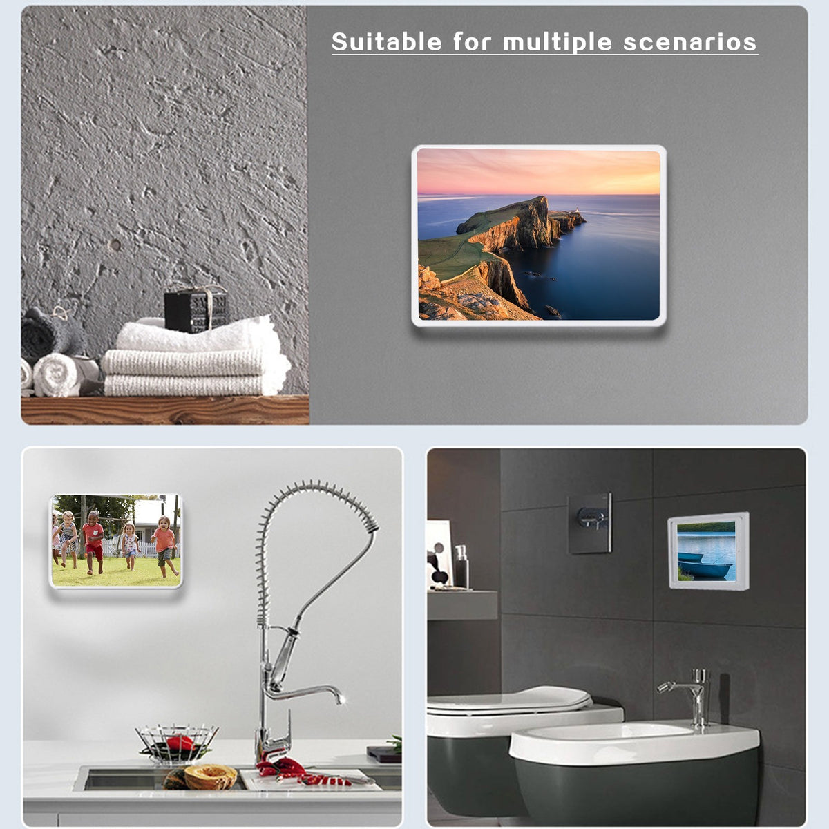White Rotatable Waterproof Tablet Wall Mount Box
