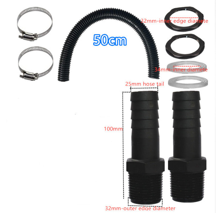 Water Butt Connector Pipe Link Kit Downpipe Rain Barrel Connecting Hose Kit 25mm