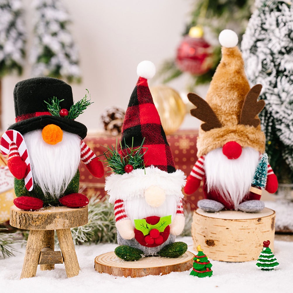 Christmas Gnome Adornment Desktop Gnome Doll Ornament Xmas Gnome Doll